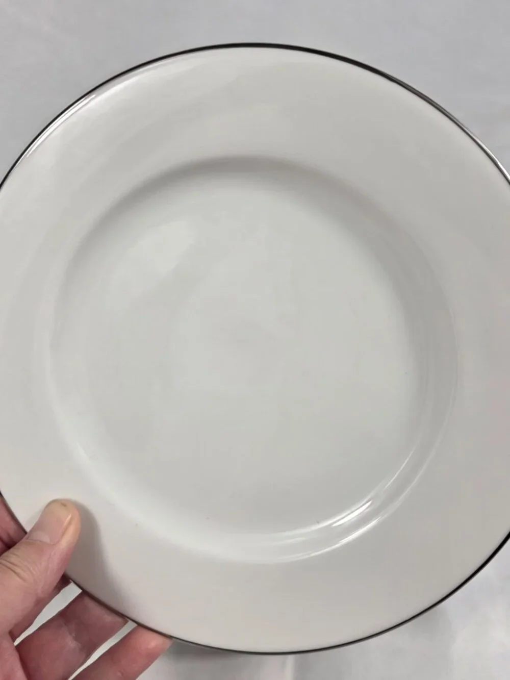 FOUR Royal Doulton Simply Platinum Salad Plates White with Platinum Trim